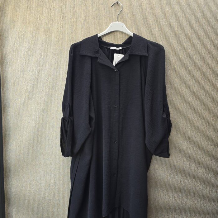 blouse grote maat 46 tm 52 plisse achterkant zwart