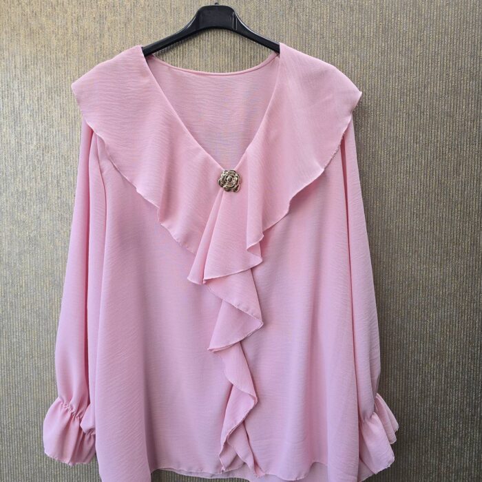 blouse roesel met gouden detail grote maat 46 tm 52 roze