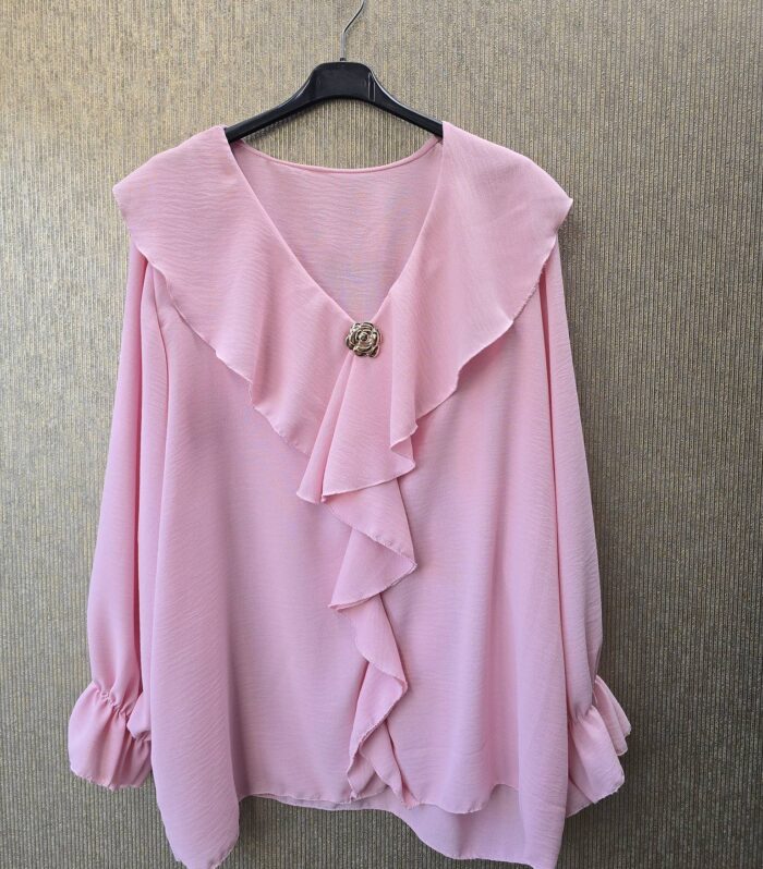 blouse roesel met gouden detail grote maat 46 tm 52 roze