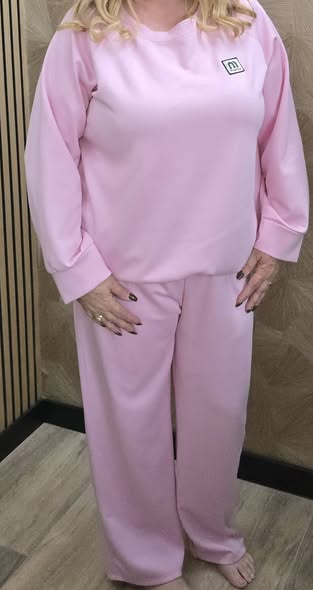 2 delig huispak grote maat roze