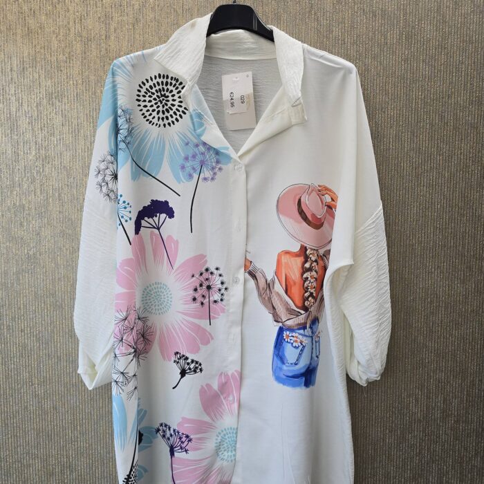 blouse met print 1 maat