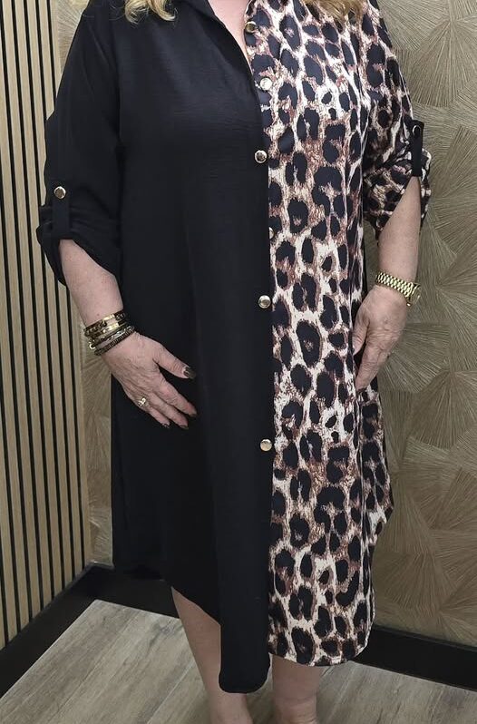 blouse tuniek zwart tijgerprint