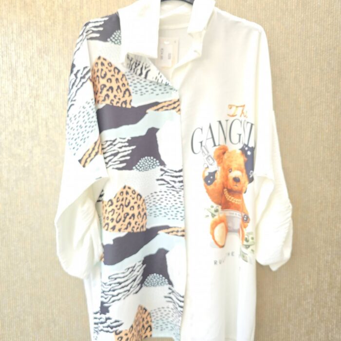 blouse met print 1 maat