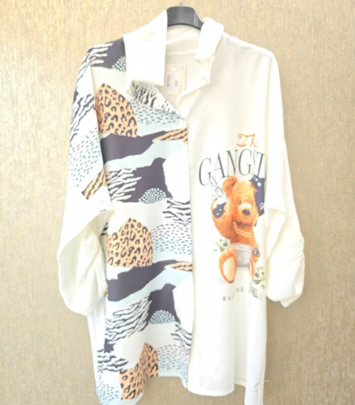 blouse met print 1 maat