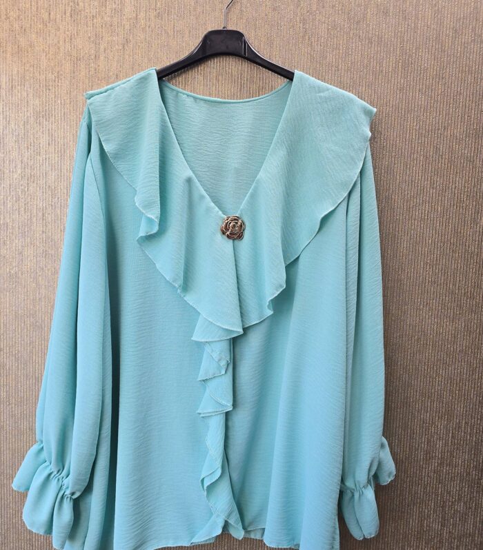 blouse roesel met gouden detail grote maat 46 tm 52 blauw