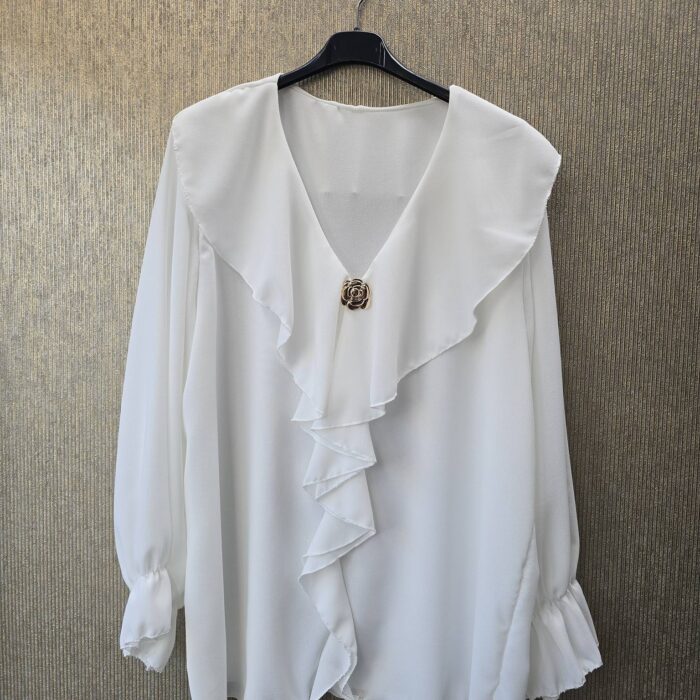 blouse roesel met gouden detail grote maat 46 tm 52 wit