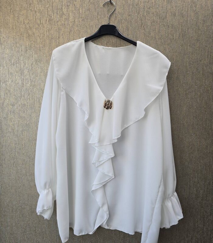 blouse roesel met gouden detail grote maat 46 tm 52 wit