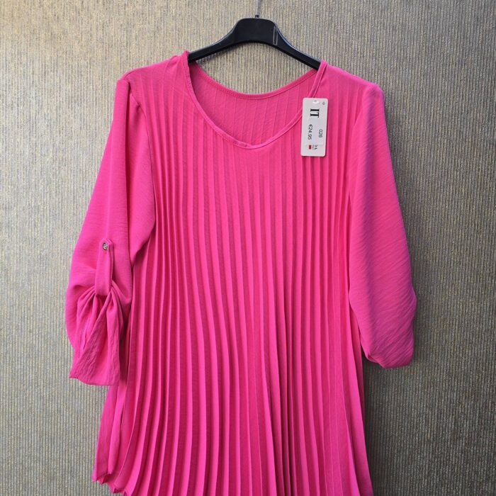 blouse plisse 1maat 42 tm 48 fuchia