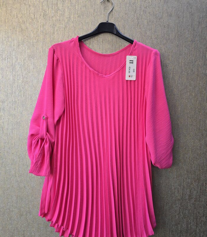 blouse plisse 1maat 42 tm 48 fuchia