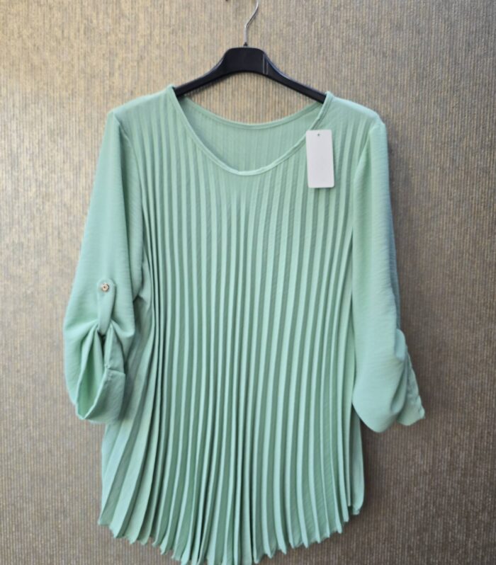 blouse plisse 1maat 42 tm 48 groen
