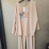 2 delig huispak grote maat 48 tm 54 beige