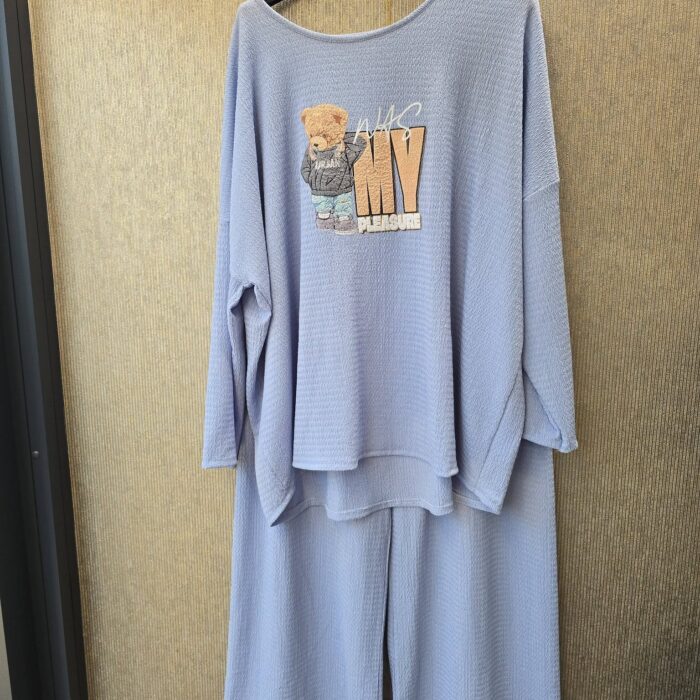 2 delig huispak grote maat 48 tm 54 blauw