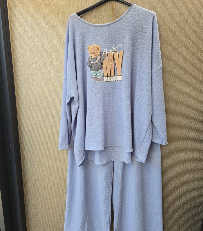 2 delig huispak grote maat 48 tm 54 blauw