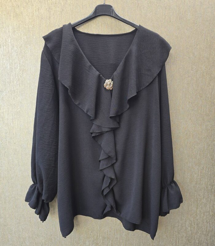 blouse roesel met gouden detail grote maat 46 tm 52 zwart
