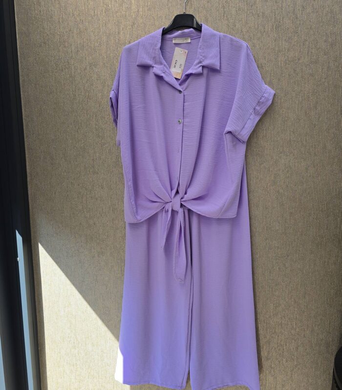 2 delig blouse met knoop lila
