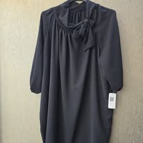 blouse met strik maat 48 tm 54 zwart